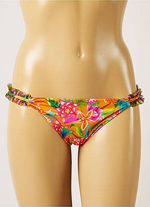 Bas de maillot de bain imprimé fleurs culotte orange BANANA MOON femme
