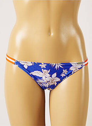 Bas de maillot de bain imprimé fleurs culotte bleu BANANA MOON femme
