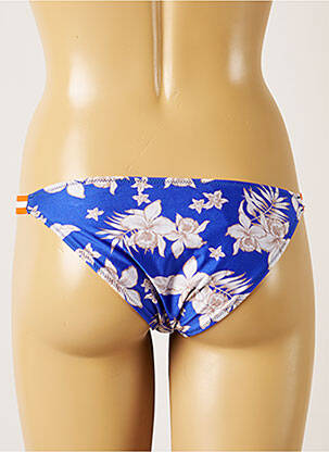 Bas de maillot de bain imprimé fleurs culotte bleu BANANA MOON femme