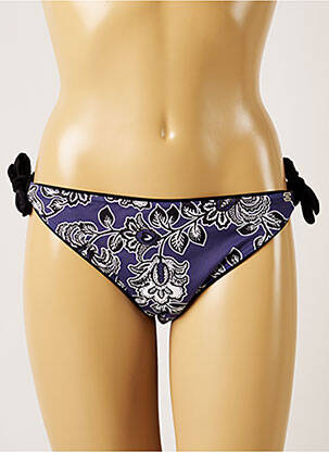 Bas de maillot de bain imprimé fleurs bikini bleu BANANA MOON femme