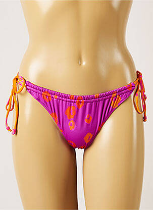 Bas de maillot de bain effet matière satinée bikini violet BANANA MOON femme