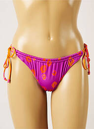 Bas de maillot de bain effet matière satinée bikini violet BANANA MOON femme