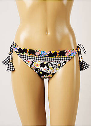 Bas de maillot de bain imprimé fleurs bikini noir BANANA MOON femme