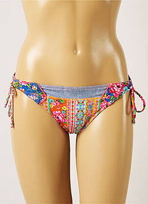 Bas de maillot de bain imprimé fleurs bikini orange BANANA MOON femme