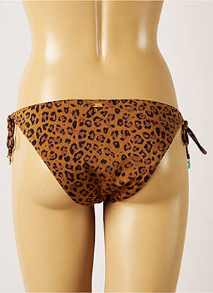 Bas de maillot de bain tissage satiné bikini marron BANANA MOON femme