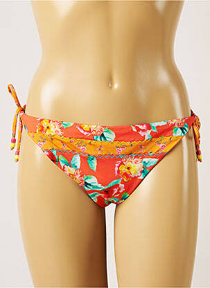 Bas de maillot de bain imprimé fleurs bikini orange BANANA MOON femme