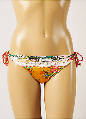 Bas de maillot de bain tissage satiné bikini jaune BANANA MOON femme
