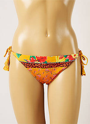 Bas de maillot de bain imprimé fleurs bikini orange BANANA MOON femme