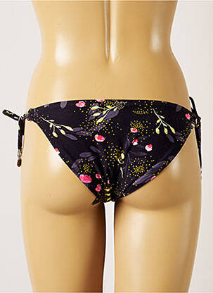 Bas de maillot de bain imprimé fleurs bikini noir BANANA MOON femme