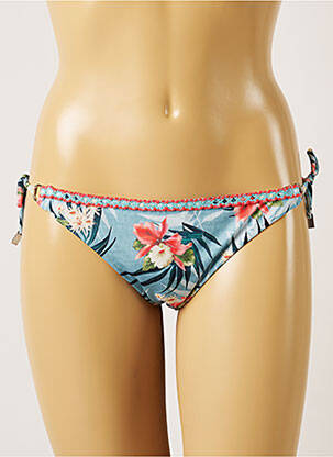 Bas de maillot de bain tissage satiné bikini bleu BANANA MOON femme
