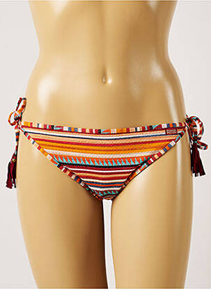 Bas de maillot de bain effet matière satinée bikini rouge BANANA MOON femme