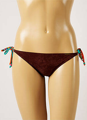 Bas de maillot de bain fermeture liens à nouer bikini marron BANANA MOON femme