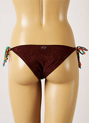 Bas de maillot de bain fermeture liens à nouer bikini marron BANANA MOON femme