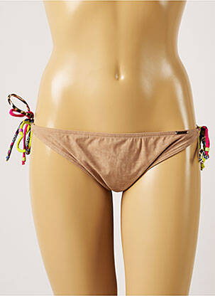 Bas de maillot de bain fermeture liens à nouer bikini beige BANANA MOON femme