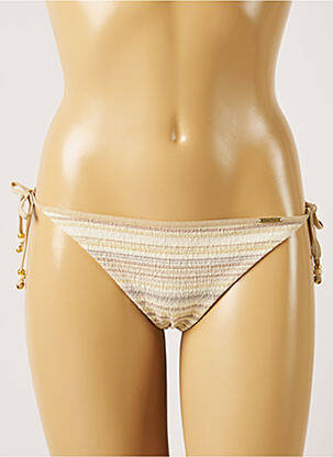 Bas de maillot de bain imprimé rayures bikini beige BANANA MOON femme