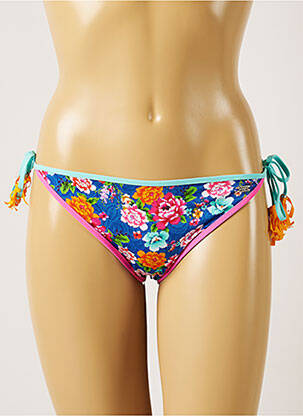 Bas de maillot de bain imprimé fleurs bikini bleu BANANA MOON femme
