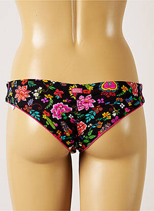 Bas de maillot de bain imprimé fleurs culotte noir BANANA MOON femme