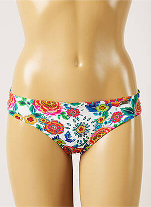 Bas de maillot de bain imprimé fleurs culotte blanc BANANA MOON femme