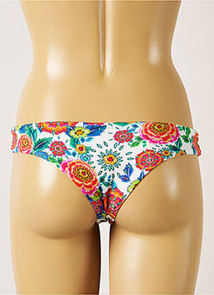 Bas de maillot de bain imprimé fleurs culotte blanc BANANA MOON femme