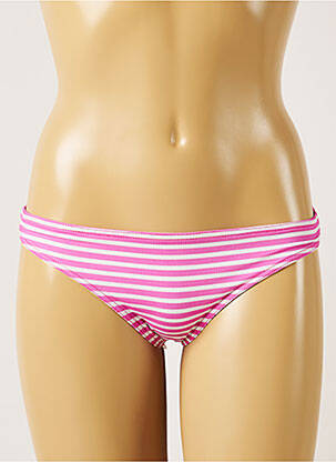 Bas de maillot de bain imprimé rayures culotte rose BANANA MOON femme