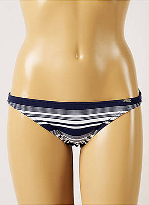 Bas de maillot de bain imprimé rayures culotte bleu BANANA MOON femme