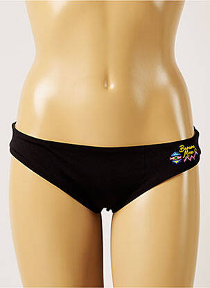 Bas de maillot de bain tissage satiné bikini noir BANANA MOON femme