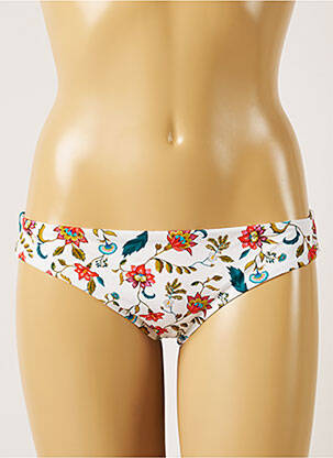 Bas de maillot de bain imprimé fleurs bikini blanc BANANA MOON femme