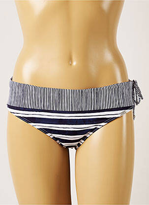 Bas de maillot de bain imprimé rayures culotte bleu BANANA MOON femme