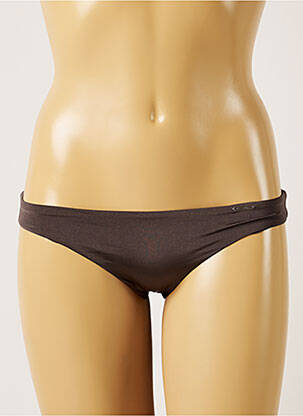 Bas de maillot de bain tissage satiné string gris BANANA MOON femme