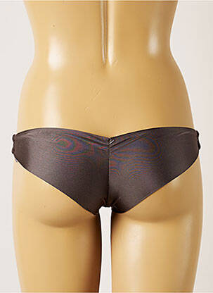 Bas de maillot de bain tissage satiné string gris BANANA MOON femme