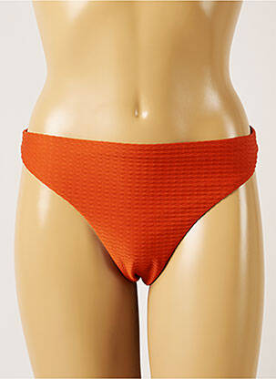 Bas de maillot de bain tissage texturé culotte marron BANANA MOON femme