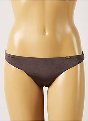 Bas de maillot de bain tissage satiné culotte marron BANANA MOON femme