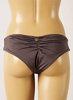 Bas de maillot de bain tissage satiné bikini gris BANANA MOON femme