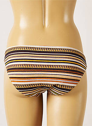 Bas de maillot de bain tissage texturé culotte marron BANANA MOON femme