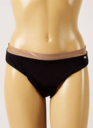 Bas de maillot de bain tissage satiné bikini noir BANANA MOON femme
