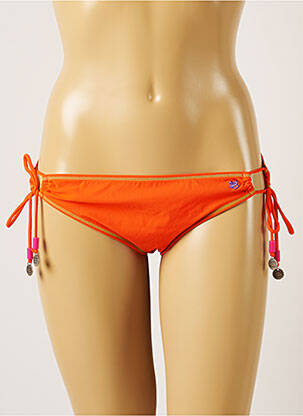 Bas de maillot de bain tissage satiné culotte orange BANANA MOON femme