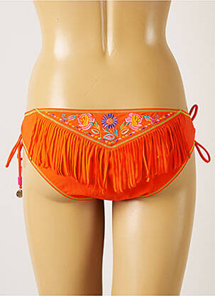 Bas de maillot de bain tissage satiné culotte orange BANANA MOON femme