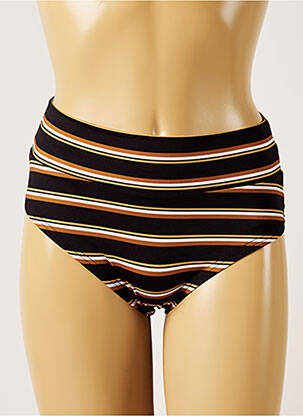 Bas de maillot de bain imprimé rayures bikini noir BANANA MOON femme