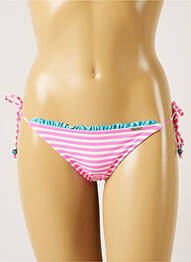 Bas de maillot de bain imprimé rayures bikini rose BANANA MOON femme