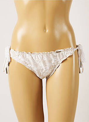 Bas de maillot de bain imprimé fleurs bikini beige BANANA MOON femme
