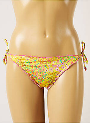 Bas de maillot de bain imprimé fleurs bikini jaune BANANA MOON femme