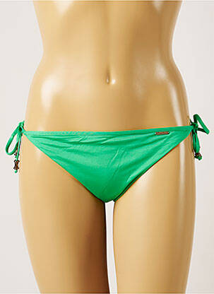 Bas de maillot de bain tissage satiné bikini vert BANANA MOON femme