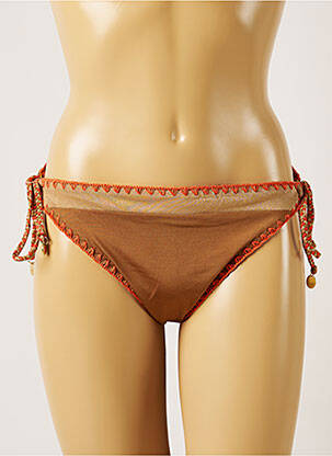Bas de maillot de bain fermeture liens à nouer bikini marron BANANA MOON femme