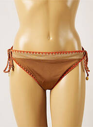 Bas de maillot de bain fermeture liens à nouer bikini marron BANANA MOON femme