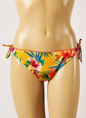 Bas de maillot de bain imprimé fleurs bikini jaune BANANA MOON femme
