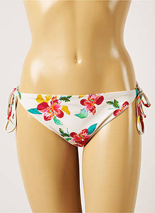 Bas de maillot de bain imprimé fleurs bikini blanc BANANA MOON femme