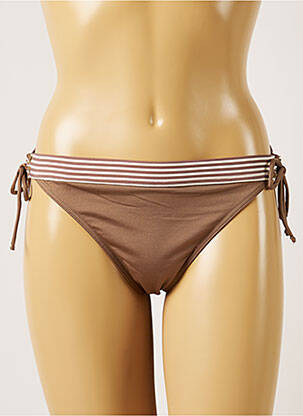 Bas de maillot de bain fermeture liens à nouer culotte marron BANANA MOON femme