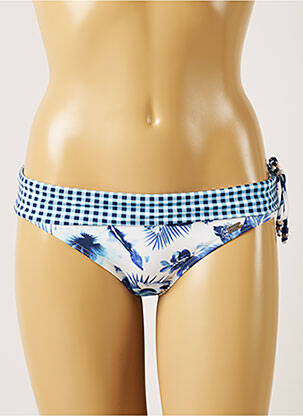 Bas de maillot de bain imprimé fleurs culotte bleu BANANA MOON femme