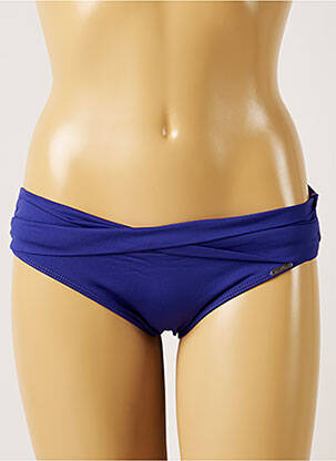Bas de maillot de bain effet matière satinée culotte bleu BANANA MOON femme