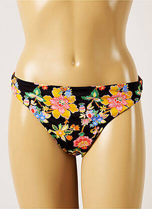 Bas de maillot de bain imprimé fleurs culotte noir BANANA MOON femme